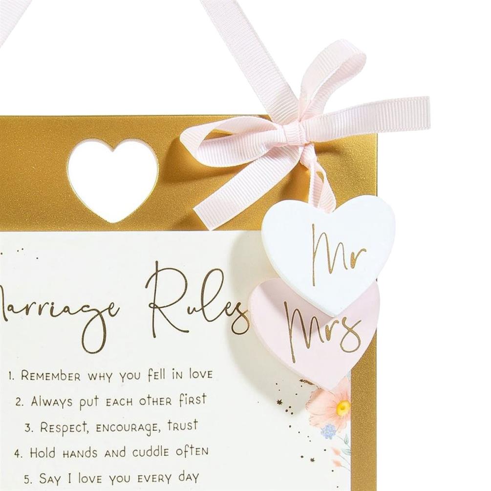 Marriage Rules Me to You Wedding Plaque Extra Image 1